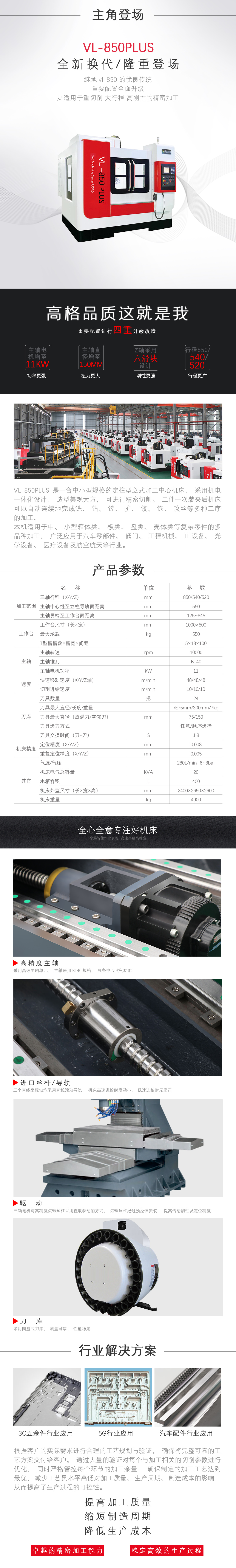 新品發布線軌立式加工中心850plus(圖1)